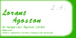 lorant agoston business card